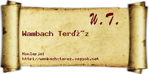 Wambach Teréz névjegykártya